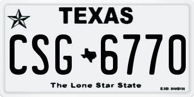 TX license plate CSG6770