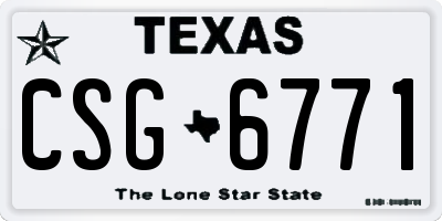 TX license plate CSG6771