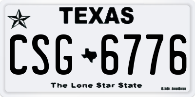 TX license plate CSG6776