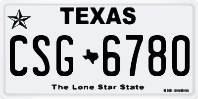 TX license plate CSG6780