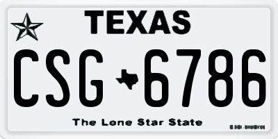 TX license plate CSG6786