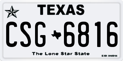 TX license plate CSG6816