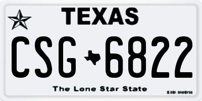 TX license plate CSG6822