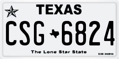 TX license plate CSG6824