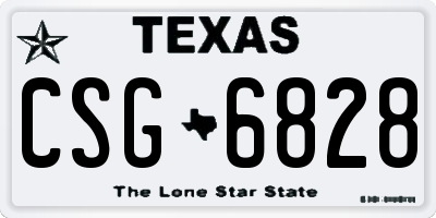 TX license plate CSG6828