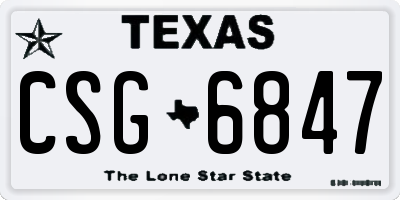 TX license plate CSG6847