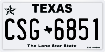 TX license plate CSG6851