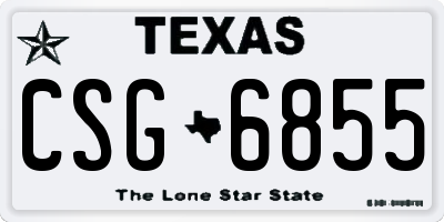TX license plate CSG6855