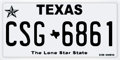 TX license plate CSG6861