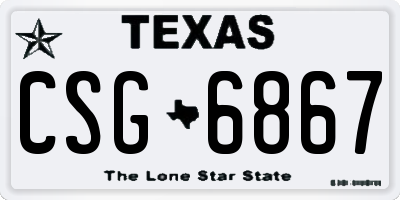 TX license plate CSG6867