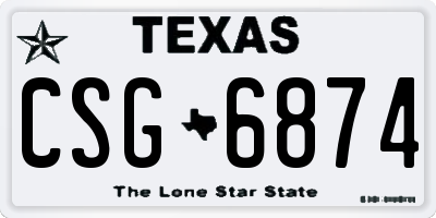 TX license plate CSG6874