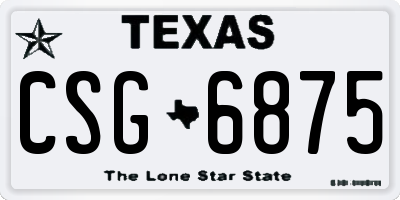 TX license plate CSG6875