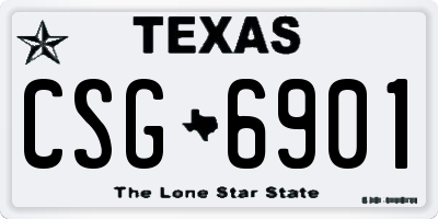TX license plate CSG6901
