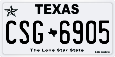 TX license plate CSG6905