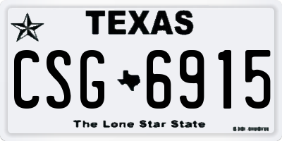 TX license plate CSG6915