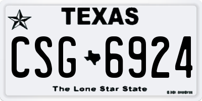 TX license plate CSG6924