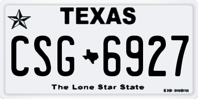 TX license plate CSG6927