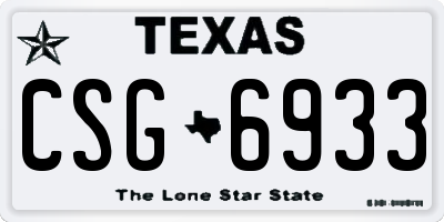 TX license plate CSG6933