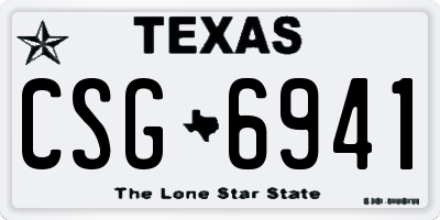 TX license plate CSG6941