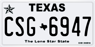 TX license plate CSG6947