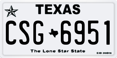 TX license plate CSG6951