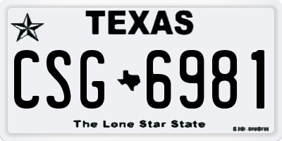 TX license plate CSG6981