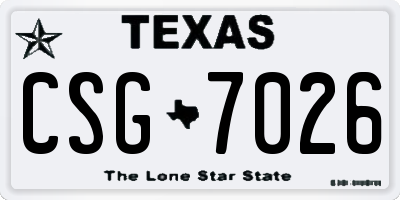 TX license plate CSG7026