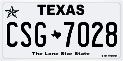 TX license plate CSG7028