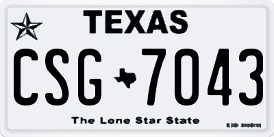 TX license plate CSG7043