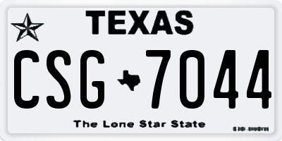 TX license plate CSG7044