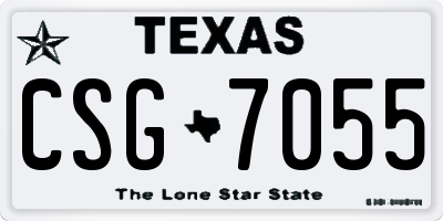 TX license plate CSG7055
