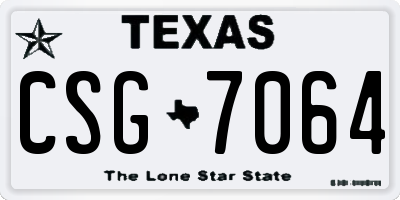 TX license plate CSG7064