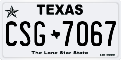 TX license plate CSG7067