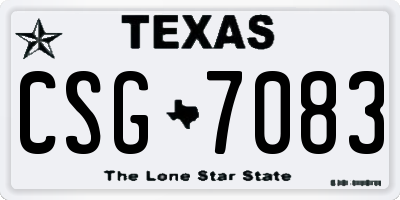 TX license plate CSG7083