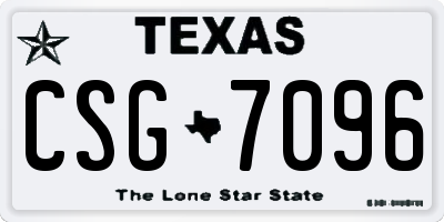 TX license plate CSG7096