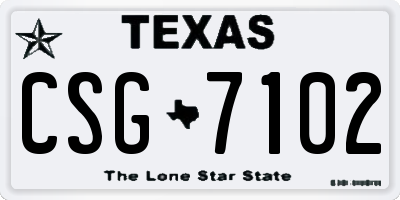 TX license plate CSG7102