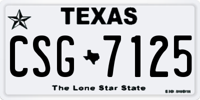TX license plate CSG7125