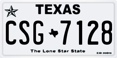 TX license plate CSG7128