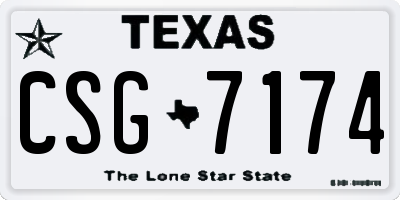 TX license plate CSG7174