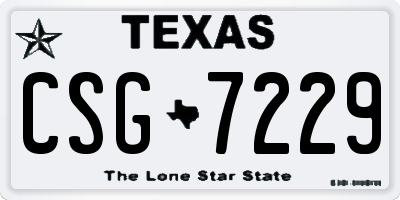 TX license plate CSG7229