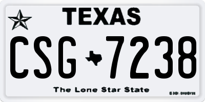 TX license plate CSG7238