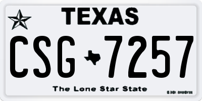 TX license plate CSG7257
