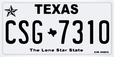 TX license plate CSG7310