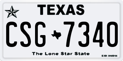 TX license plate CSG7340