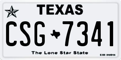 TX license plate CSG7341