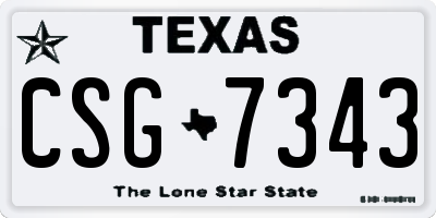 TX license plate CSG7343