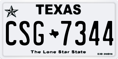 TX license plate CSG7344