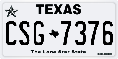 TX license plate CSG7376