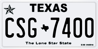 TX license plate CSG7400