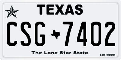 TX license plate CSG7402